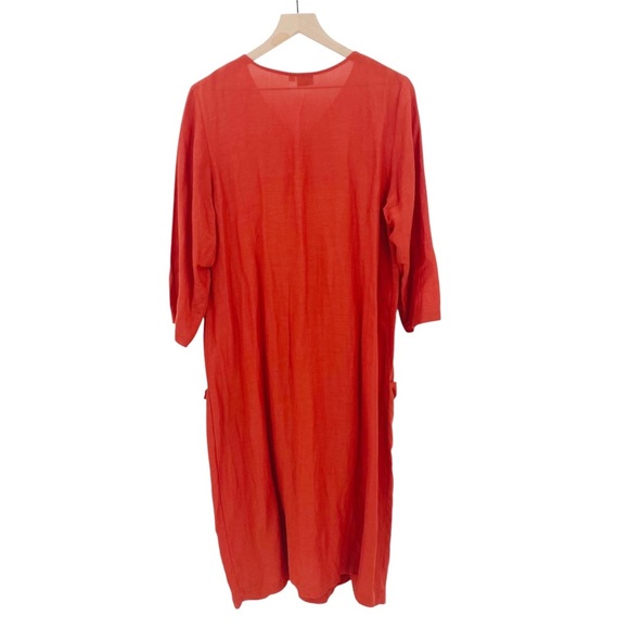 Lisa Bayne Oversized Linen Midi Dress Medium - Picture 2 of 7